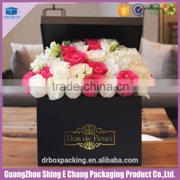 Environment-friendly paperboard printed luxury square flower packaging box/rose box