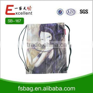 Full color printing drawstring backpack