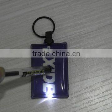 Logo Custom Cheap Soft PVC LED Keychain squeeze led keychain