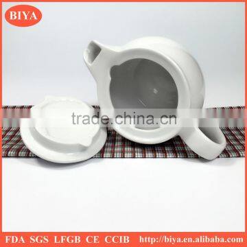 Porcelain Tea Pot Customized Plain White Ceramic Porcelain Tea Pot & Kettle and Saucer High Temperature Porcelain photo-3