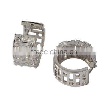 Earring, Fashion Gold Jewelry Square Crystal Zircon Setting Post Brass Earring, Earring Jewelry Wholesale P9581 photo-6