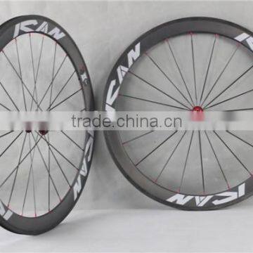 Carbon road bike clincher /tubular wheel set chinese road bike wheel set 50C