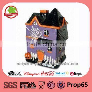 Halloween decorations with house design cookie jar