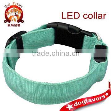 New Adjustable Safety Dog LED Collar Nylon Night Flashing Light up Glow for Pets