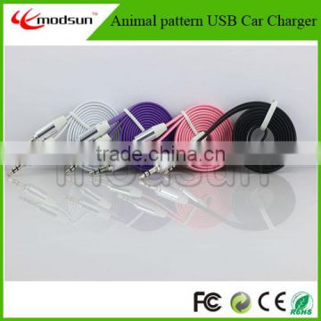 various color noodle pattern audio adapter cable