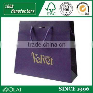 Rope Handle Garment Paper Bag Purple