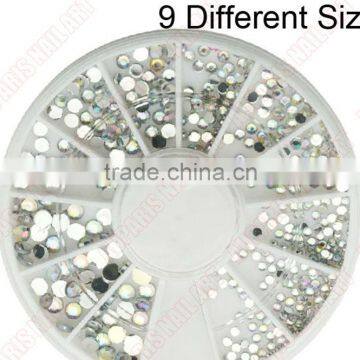 1.5mm/2mm/3mm/4mm/5mm Glitter Clear Hot Fix Nail Art Rhinestone For Nail Decoration Wholesale 5915