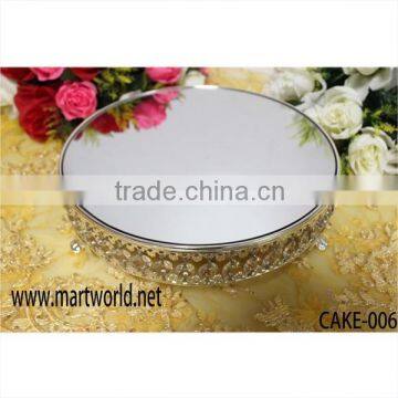 Mignon round metal cake stand surrounded with crystals for wedding decoraton& home &party(cake-006)