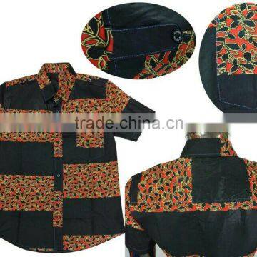 African Batik Fabric Clothing Mens t Shirt in High Quality photo-3