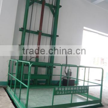 Industrial hydraulic guide rail lift platform on straight railway/guide rail lift platform