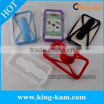 Universal silicone touch-U holder with mobile phone frame