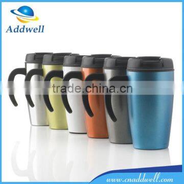 400ml portable sport travel stainless steel thermal vacuum mug with handle