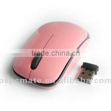 pink 2.4g wireless mouse for lady computer or pc use