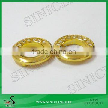 Sinicline Customized Gold Metal Ring Tag with Rhinestone