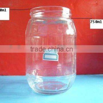 750ml Clear Round Glass jar, Large Pickle jars