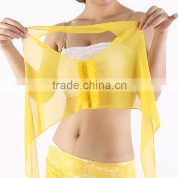 Short Vest Bright Yellow Belly Dance practice Tops