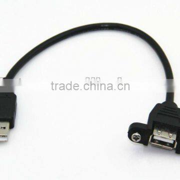 High Speed USB A Male to A Female Extension Panel Mount Cable