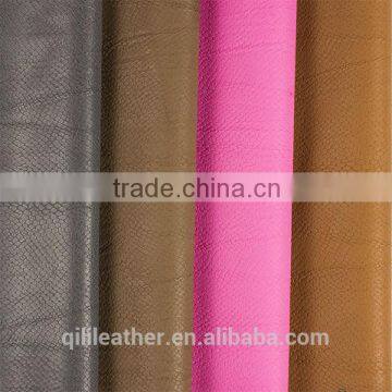 QILI 2014 new wiping burnish snake grain PU leather for shoes