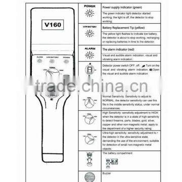 hand held metal detector with high sensitivity V160