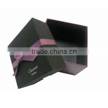 black wholesale gift boxes with elegant purple bow tie, beautiful decorative gift box wholesale