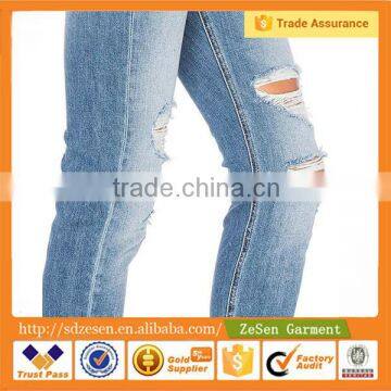 Guangdong Manufacturer Wholesale Price Ripped Skinny Women Denim Jeans photo-6