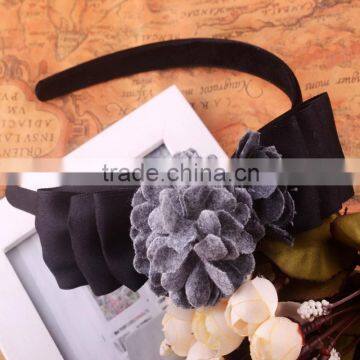 Knitting Felt Flower Ribbon Bow Headband For Teen Girls photo-2
