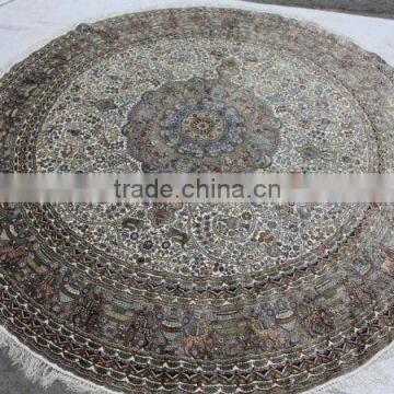 turkish round carpet, canton fair handmade silk round carpet