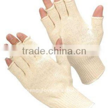 natural cotton knitted glove,fingerless style