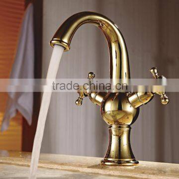 Double Handle Basin Faucet Tap Antique Bronze Finish photo-6