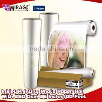 Inkjet Printing Photo Paper Roll With 260 Gsm 36 Inchx100 Feet