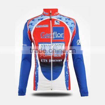 Custom high end Long sleeve cycling jersey, polyester comfortable bike jersey