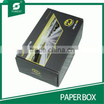 CUSTOMIZED BLACK GLOSSY VARNIAHED CORRUGATED PAPER BOX FOR ELECTRONIC