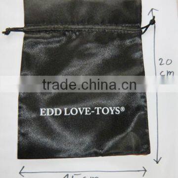 Black Drawstring Customized Satin Bag