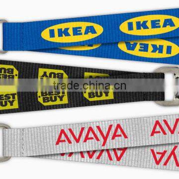 Nylon cool elastic rainbow lanyard