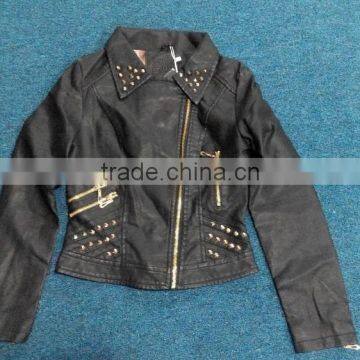 2015 short leather jacket for women