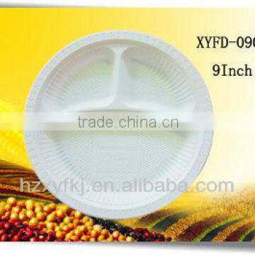 biodegradable disposable tableware eco-friendly 9 inch 3 compartments