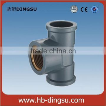 NBR 5648 Pvc Female Tee,Pvc Pipe Fitting Female Tee With Brass Insert