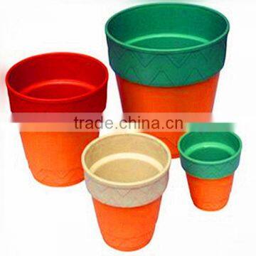 The circular plastic flowerpot,large and small plastic flowerpot