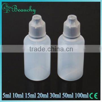 beauchy 2015 new product Dual Lock Cap pe bottle, liquid nicotine, plastic bottle