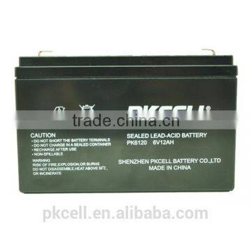 sealed lead acid rechargeable battery 6v 12ah 20hr solar battery