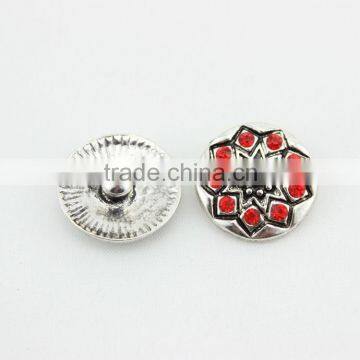 2015 Hot Fashion Detachable DIY Snap Button Jewelry Red Crystal Czech Snap on Jewelry