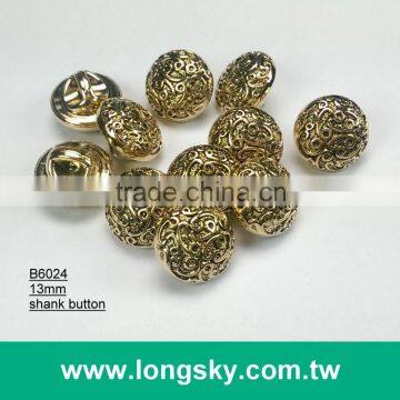 (#B6024/13mm) antique silver color metallic plastic buttons for stylish clothing