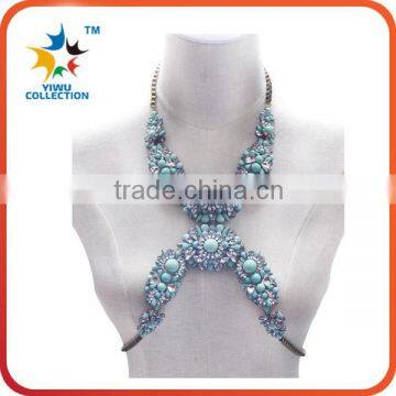 hot sell body belly chain jewelry multi color diffuser chunky statement bodychai necklace DIY sexy body chain jewelry