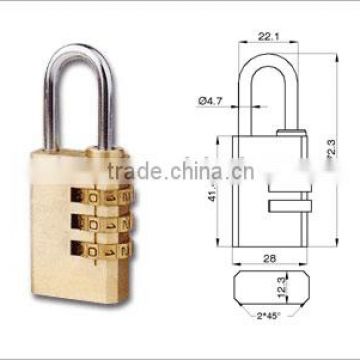 13001 3-dial brass combination luggage lock