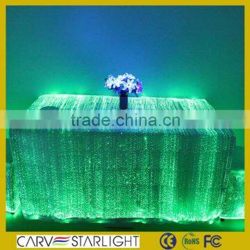 Fahion Colorful optic fiber luminous luxurious wedding table cloths