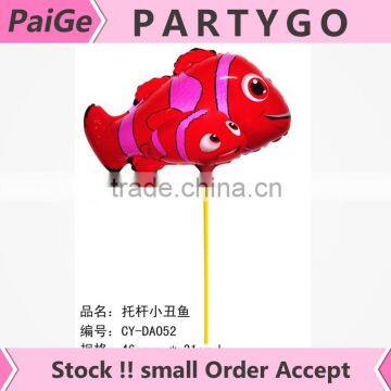 wholesale!46*31cm clow fish balloon foil globos for party decoration nemo balloon with stick cartoon mylar balloon                        
                                                Quality Choice