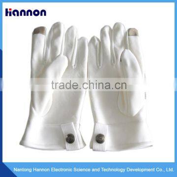 Reflective white cotton hands gloves