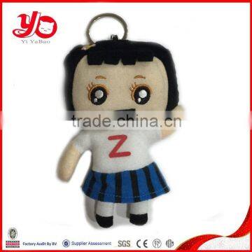 cute plush doll keychain, stuffed plush doll keychain