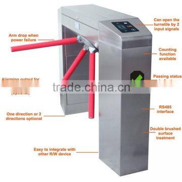 HOT!! SS304 three arm drop turnstiles for card swipe door entry systems