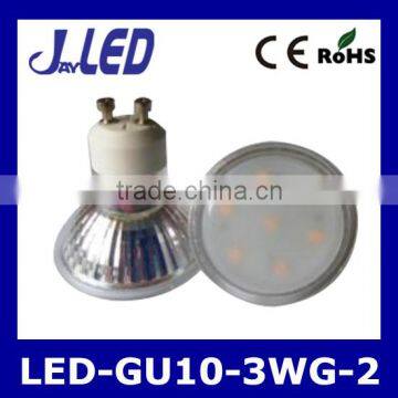 Cheap price high quality with glass body 3w led gu10 spotlight bulb